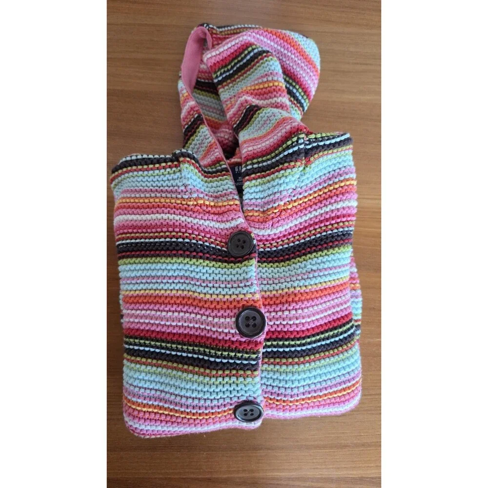 Gap Kids Button Down Hood Knit Sweater Girls Size XL (12) READ Description
